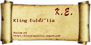 Kling Eulália névjegykártya