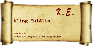 Kling Eulália névjegykártya