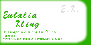 eulalia kling business card